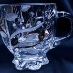 Cupe de cristal taiate 150 ml pictate manual cu aur set de 6 părți