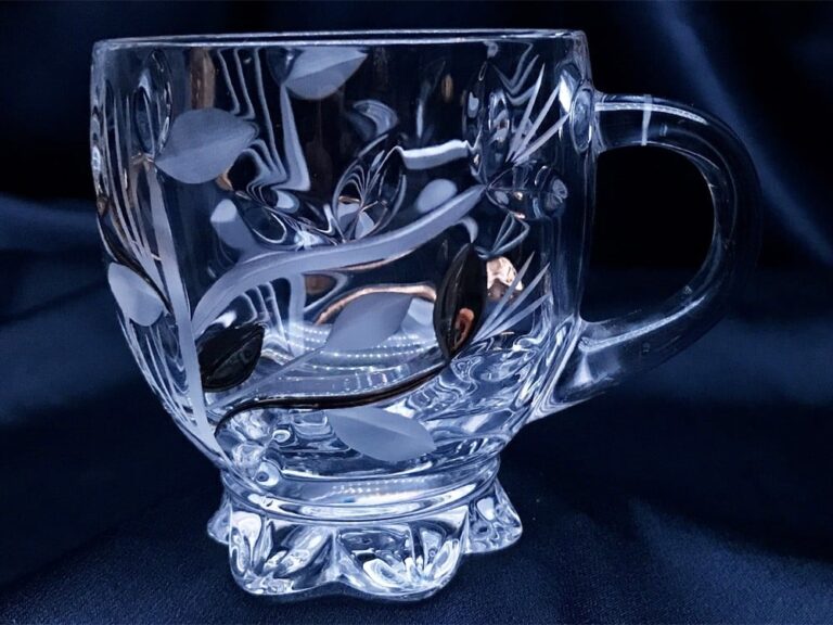 Cupe de cristal taiate 150 ml pictate manual cu aur set de 6 părți