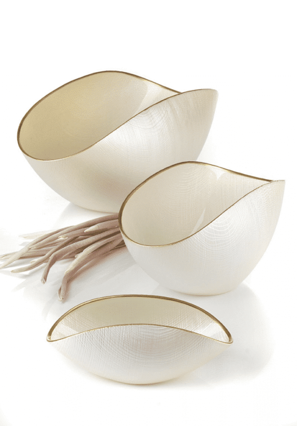 Misa BURA biela perla / zlatá linka 38x11 cm