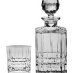 Set sticlă de whisky taiata cristal DOWPER 1 + 6 pahare
