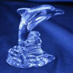 Delfin decorativ taiat cristal 6,8 cm