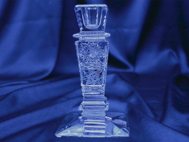 Sfeșnic din cristal tăiat 13,6 cm