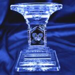 Suport lumanare taiat cristal 13,5 cm pictura manuala