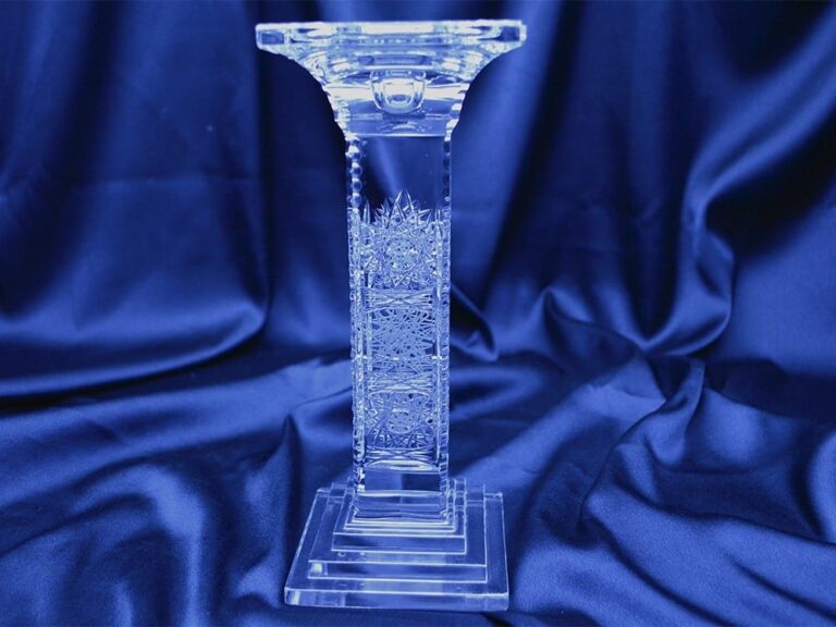 Sfeșnic din cristal tăiat 23 cm