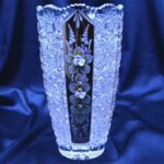 Vaza taiata cristal 21 cm pictura manuala