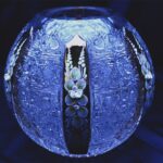 Vas de cristal taiat 18 cm pictura manuala