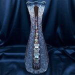 Vaza taiata cristal 28 cm pictura manuala