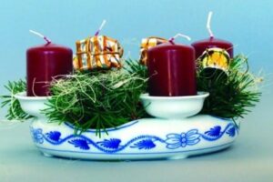 Cibulák – Svietnik adventný 21,5 cm – originálny cibuľový porcelán 1. akosť